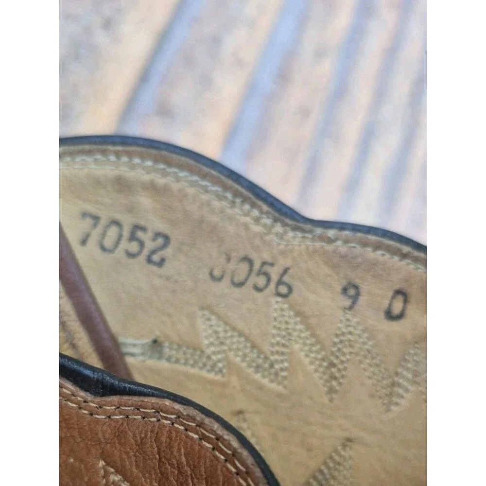 VTG Bona Allen Men’s Size 9D 2-tone Brown Leather Cowboy Western Boots 8056 Rare